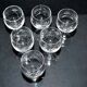Set of 6 vintage schnapps liqueur glasses with Alsatian balloons in engraved glass