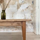 Vintage farm table with spindle legs.