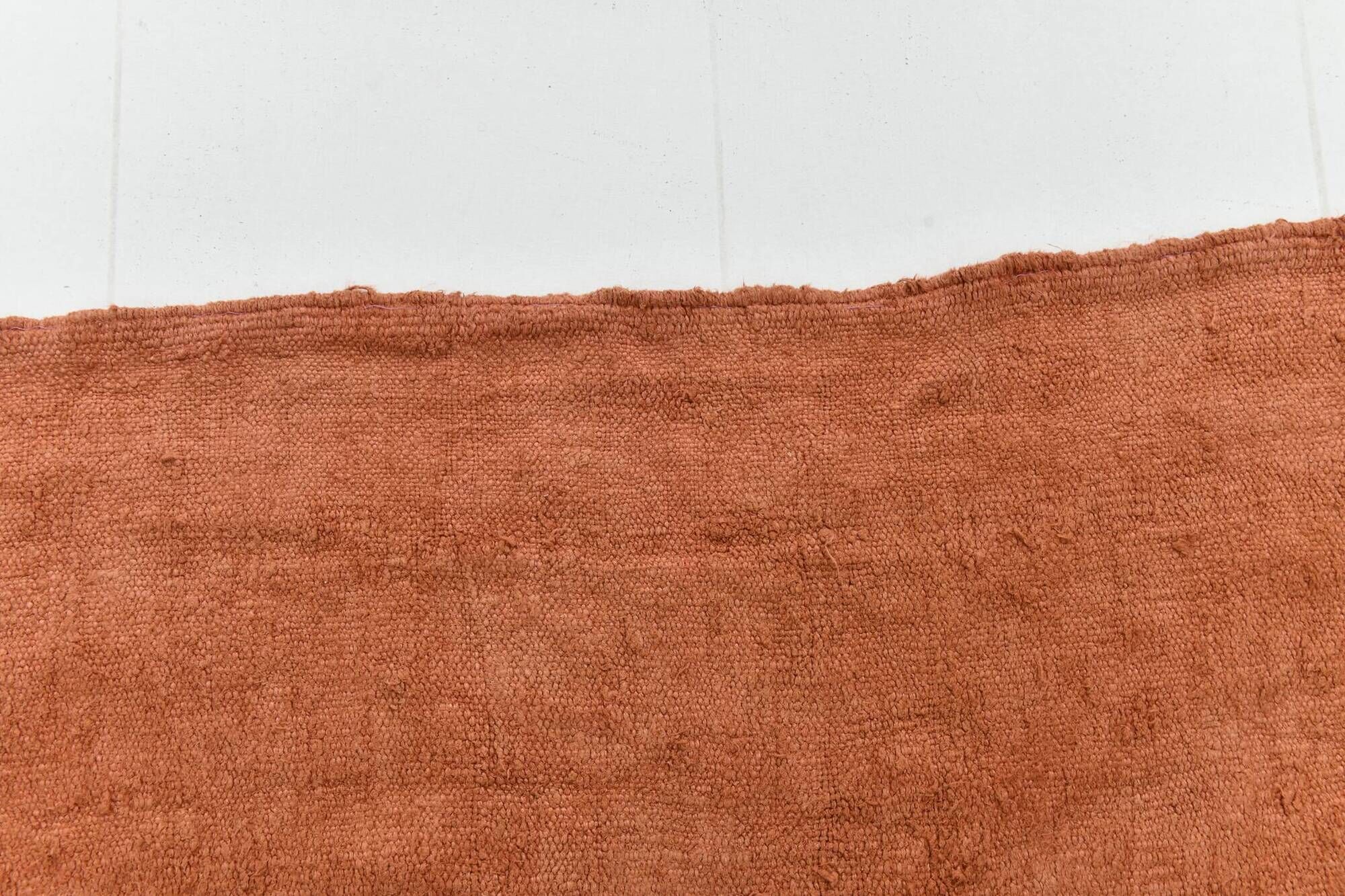 Kilim Turc Vintage Terracotta Uni, Tapis Naturel pour Salon et Chambre