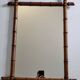 Large turned wooden bamboo mirror, 55 x 78 cm, circa 1900