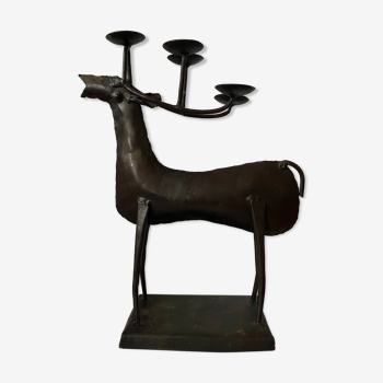 Reindeer-shaped metal candle holder