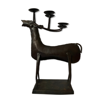 Reindeer-shaped metal candle holder