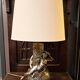 Lamp signed L. Moreau in brushed metal.