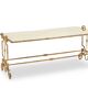 Gold wrought iron coffee table with a mirrored glass top. 1970s.