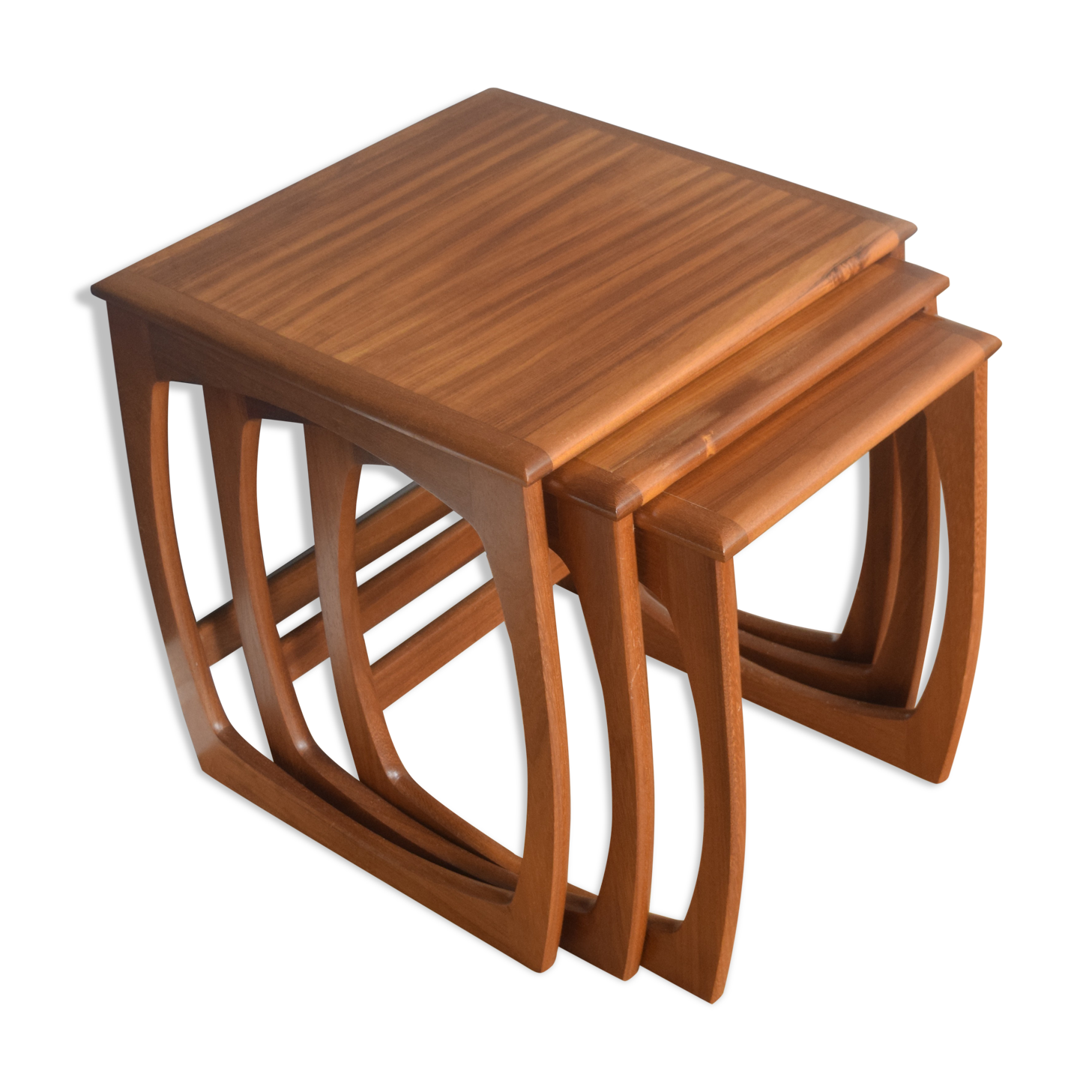 Restored G Plan Fresco Style Nest Of Three Teak Coffee Tables