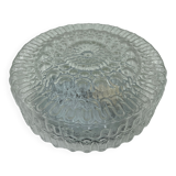 Cast glass ceiling lamp with relief