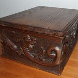Old carved wooden box