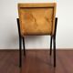 1950s church or school chairs in beech plywood and black stained wood by Roland Rainer