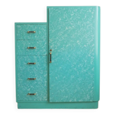 Armoire vintage années 50 en bois vert