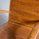 Fauteuil asiatique en lattes de bois upcyclé