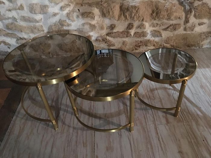 Table gigognes en bronze