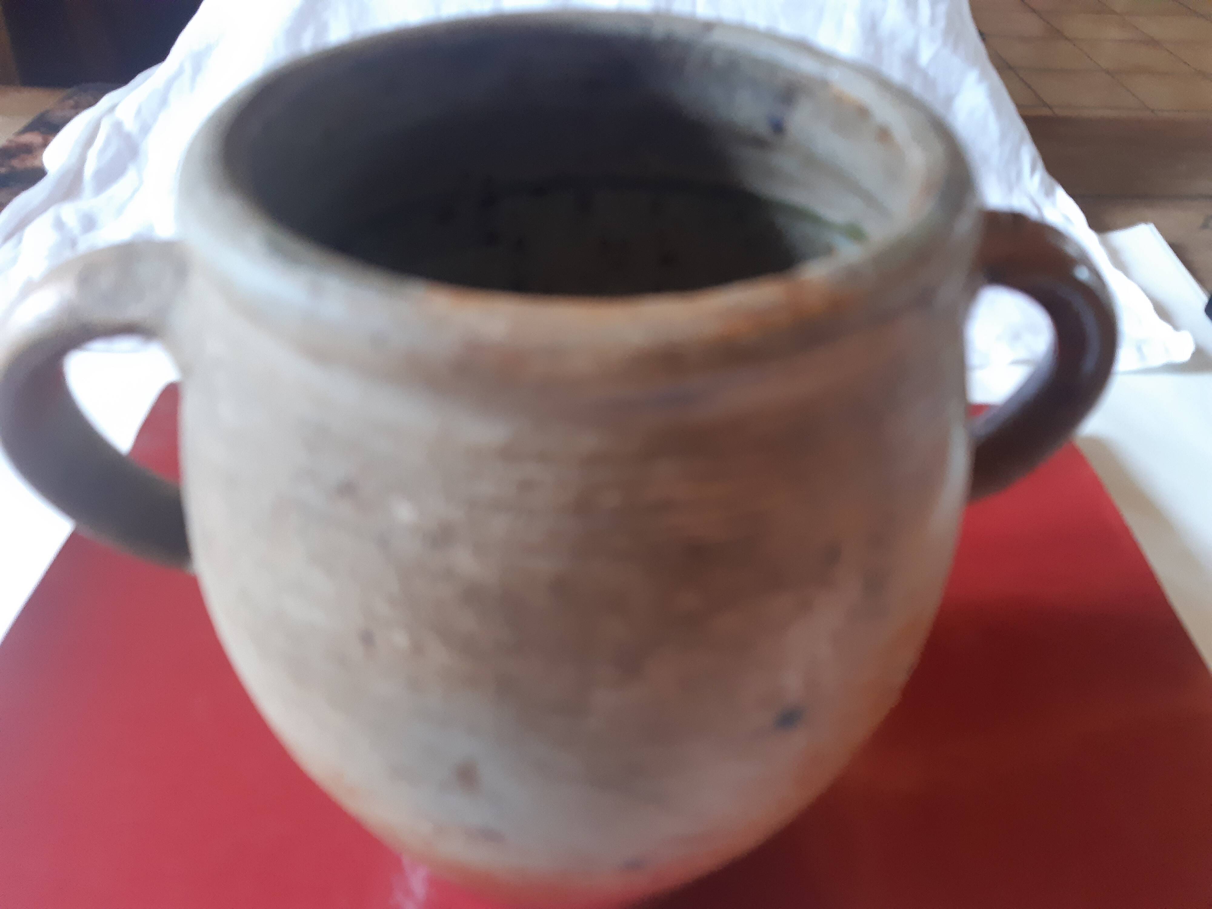 Vase with two handles in terracotta numbered "7"