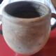 Vase with two handles in terracotta numbered "7"