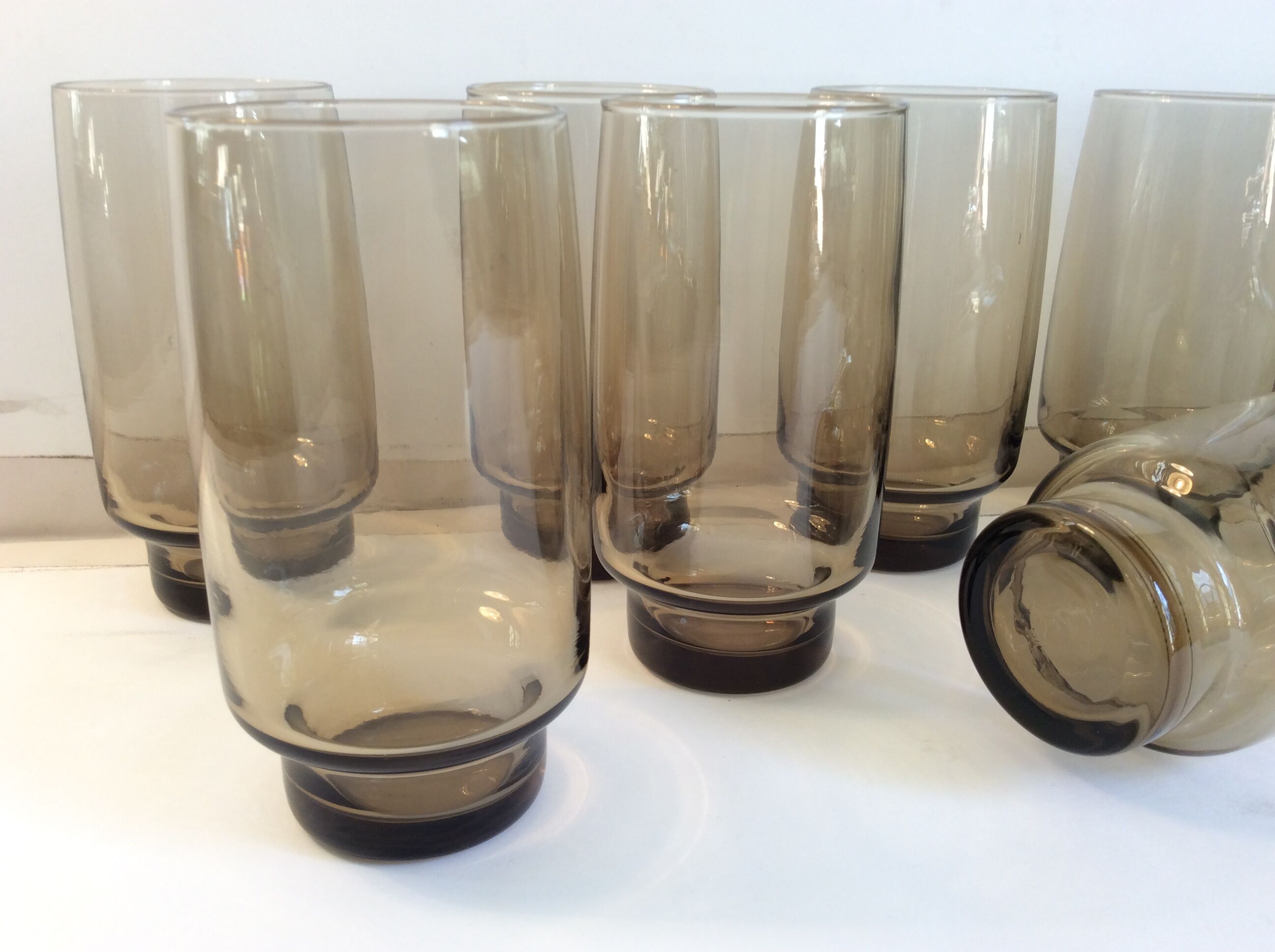 11 vintage smoked glasses