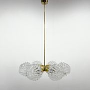 1960's brass & glass chandelier by kamenicky senov, 2 pieces available