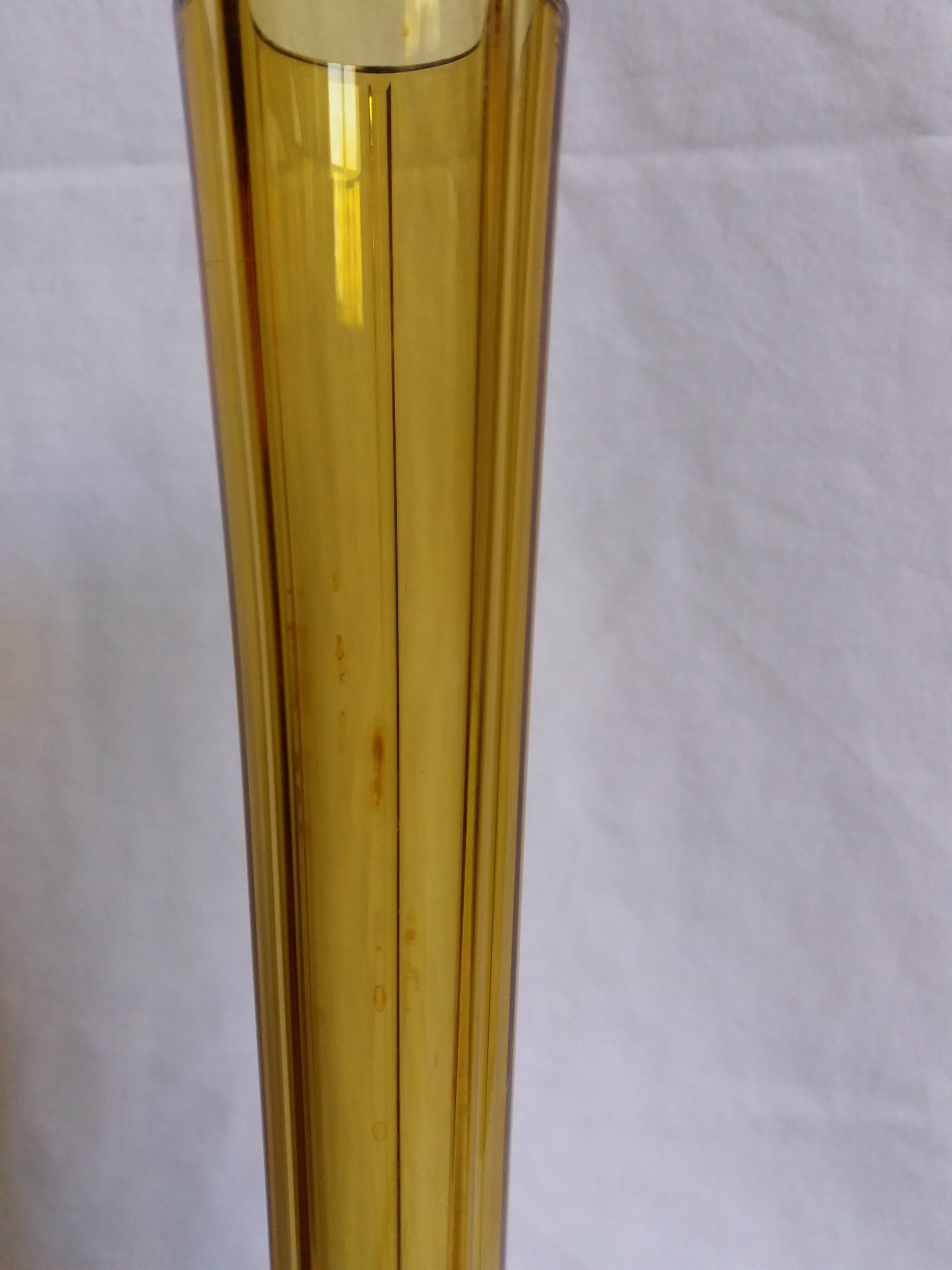Murano style amber glass soliflore vase