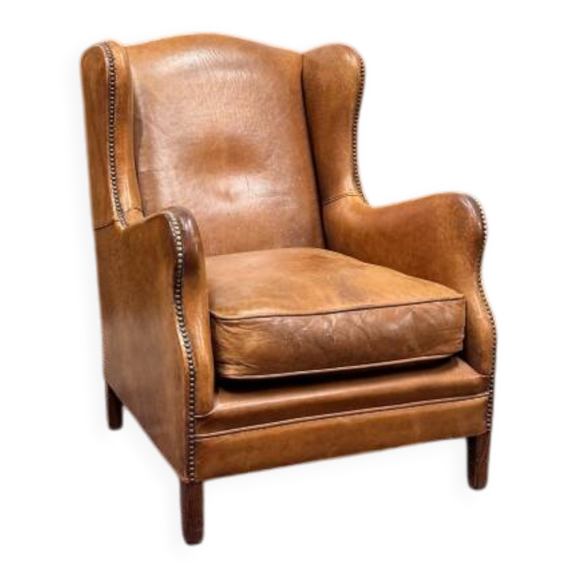 Classic English Sheep Leather Armchair