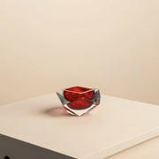 Red "Diamond" pocket trays in murano glass by Flavio Poli for Seguso 60's