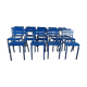 14 blue metal bistro chairs