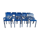 14 chaises bistrot métal bleu