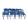 14 chaises bistrot métal bleu