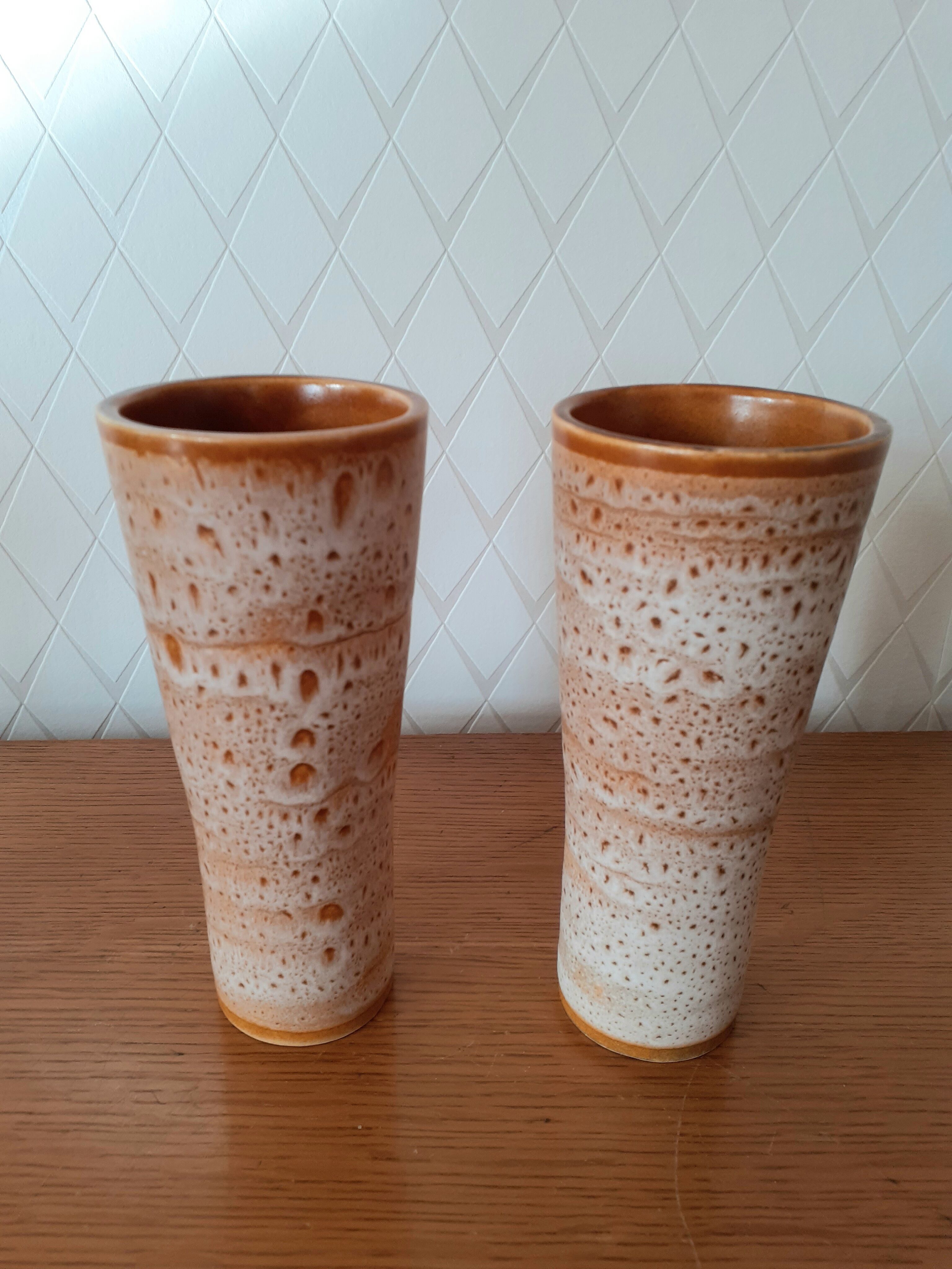 Lot de 4 vases en grès vintage