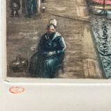 Eugène GAUGUET, 1872-1943.Les Sables d’Ollone.Eau-forte aquatinte