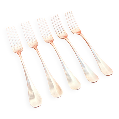 5 Fourchettes de table Orfèvre Christofle Collection Fidelio baguette