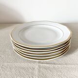 White and gold dessert plate