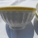3 bowls faience yellow edging