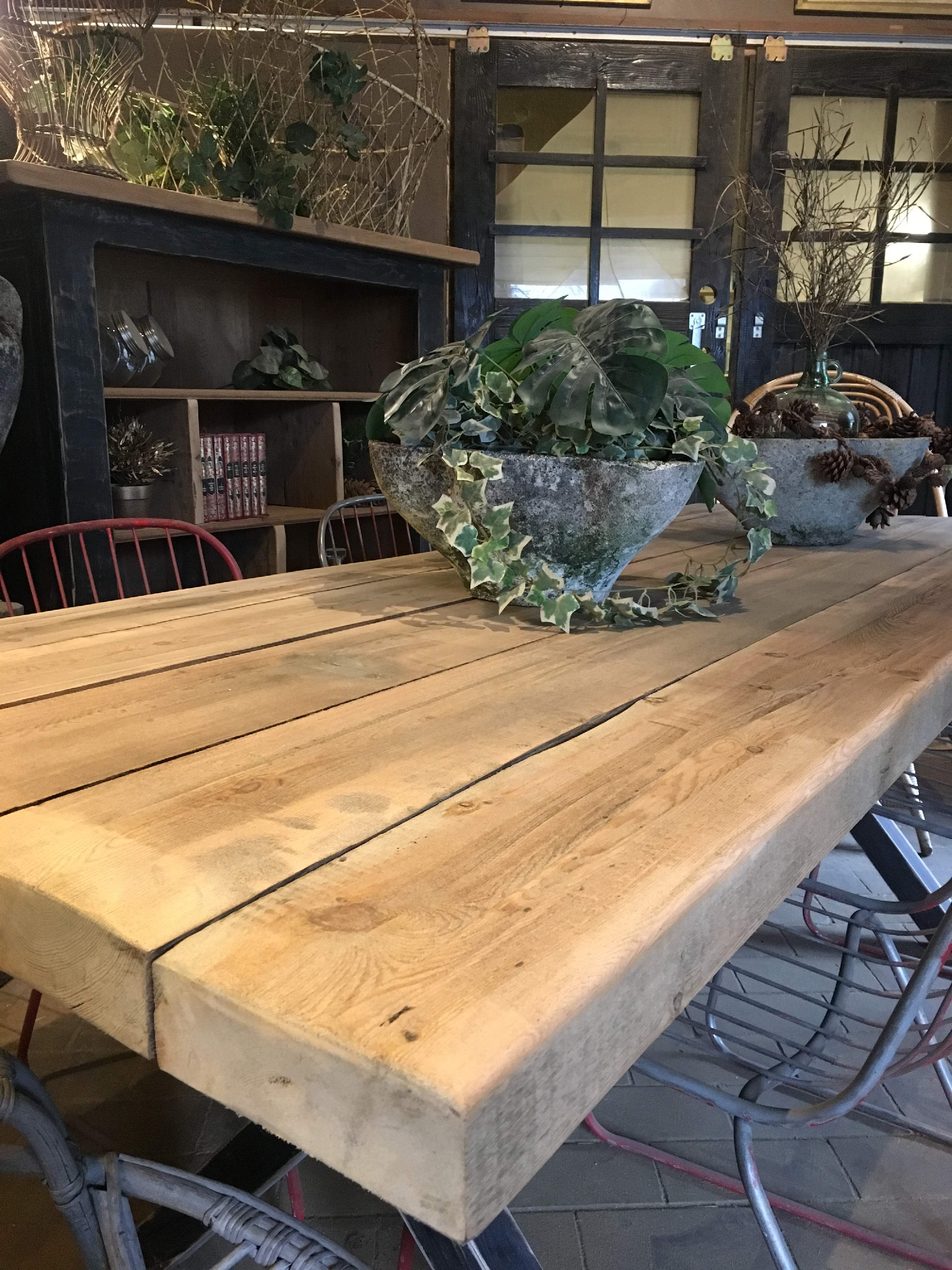 Large artisanal solid wood table