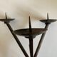 Brutalist beaten-iron campaign candlestick 1970