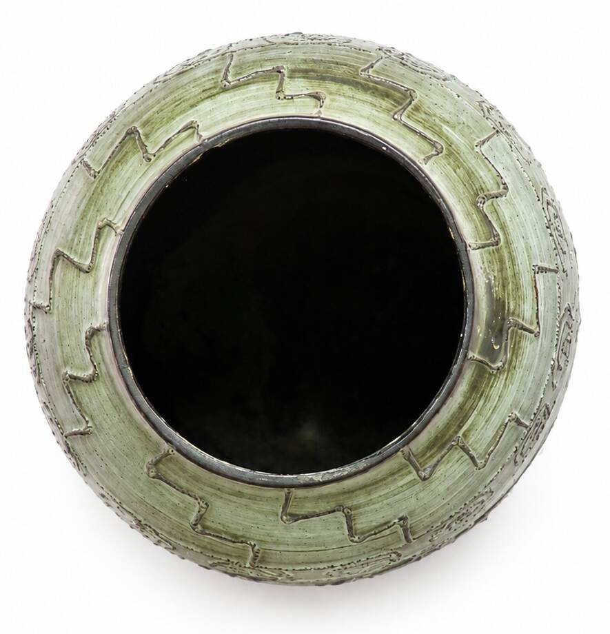 Vintage ceramic vase is a Scheurich model.
