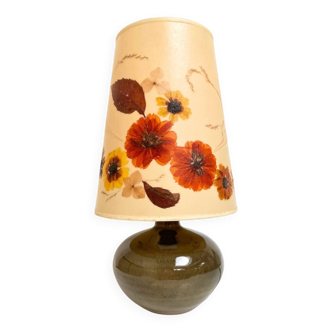 Lampe vintage fleurs séchées – France, années 70