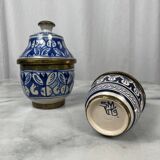 Ensemble 4 jarres marocaines Jobbanas - Céramique bleue de Fès