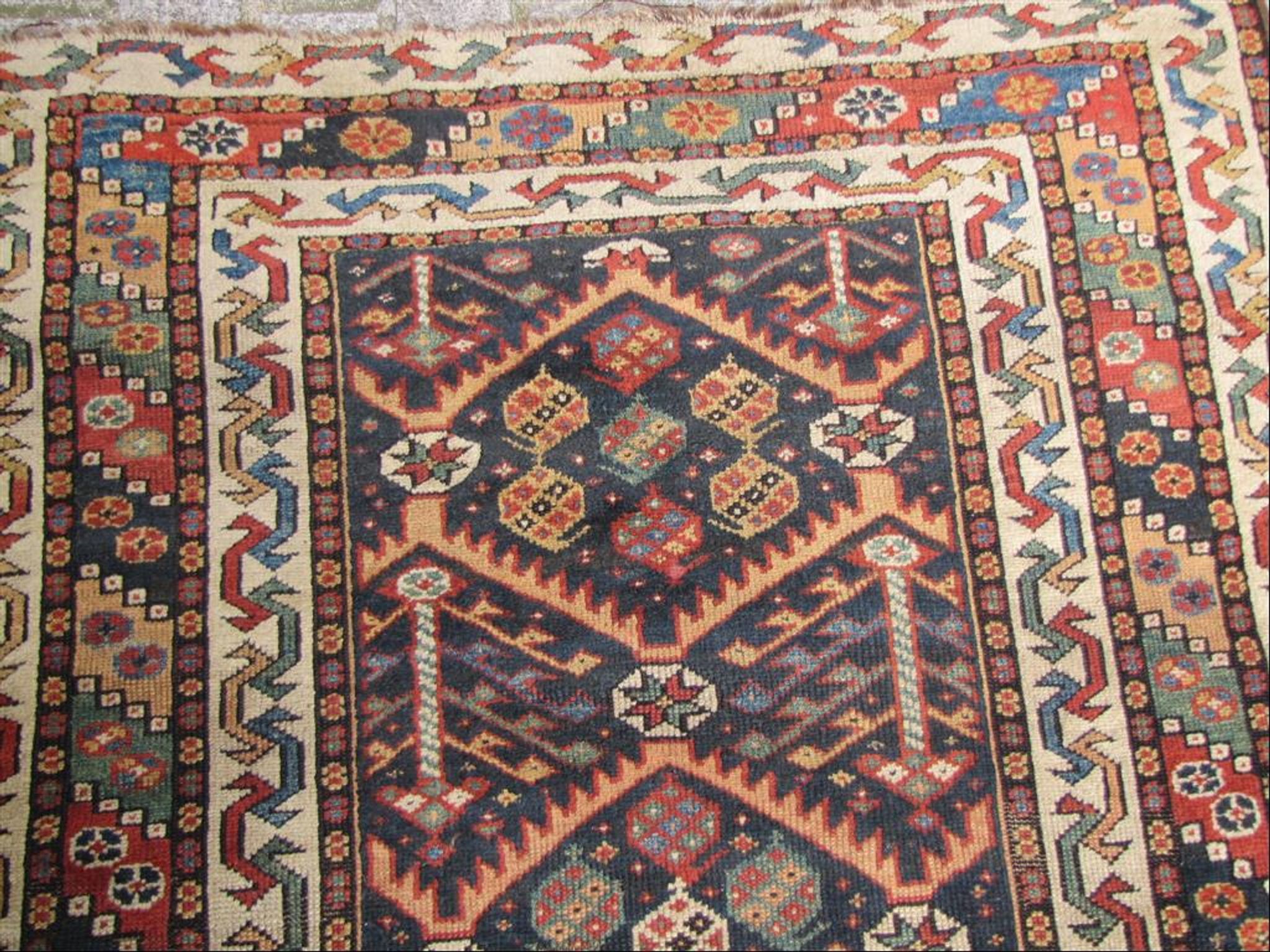 Old Persian rug 19th century handmade 118 X 215 cm