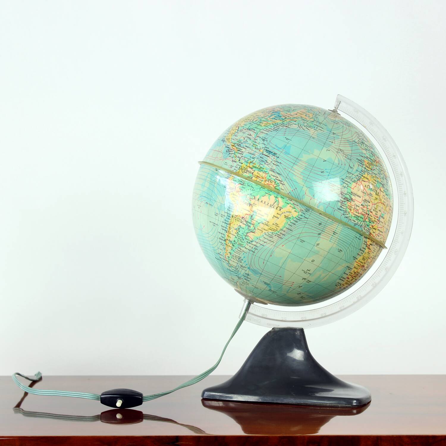 Illuminated plastic globe, Czechoslovakia 1960s