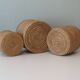 Ensemble de 3 cache-pots vintage en roseau et laiton, Italie 1970