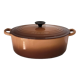 Tureen Le Creuset vintage oval casserole in brown enamelled cast iron size 30