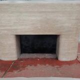 Travertine fireplace