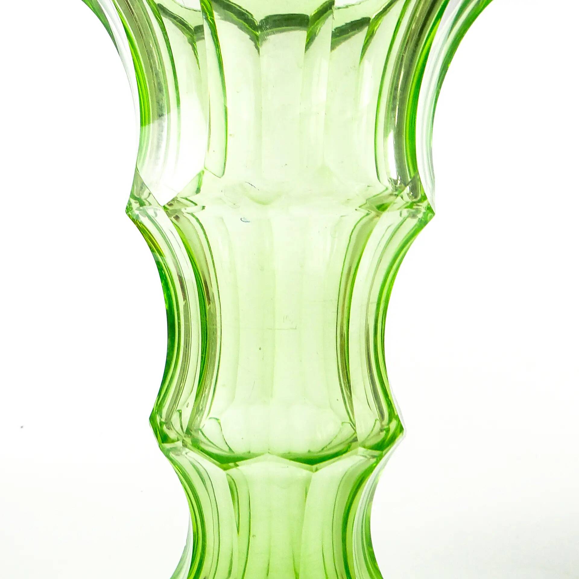Art Deco vase, uranium glass, Bohemia, Czechoslovakia, 1930s