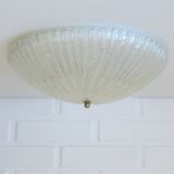 Applique murale vintage en verre soufflé à la main : plafonnier encastré style années 50