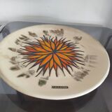Vintage Vallauris decorative plate, 1970s.