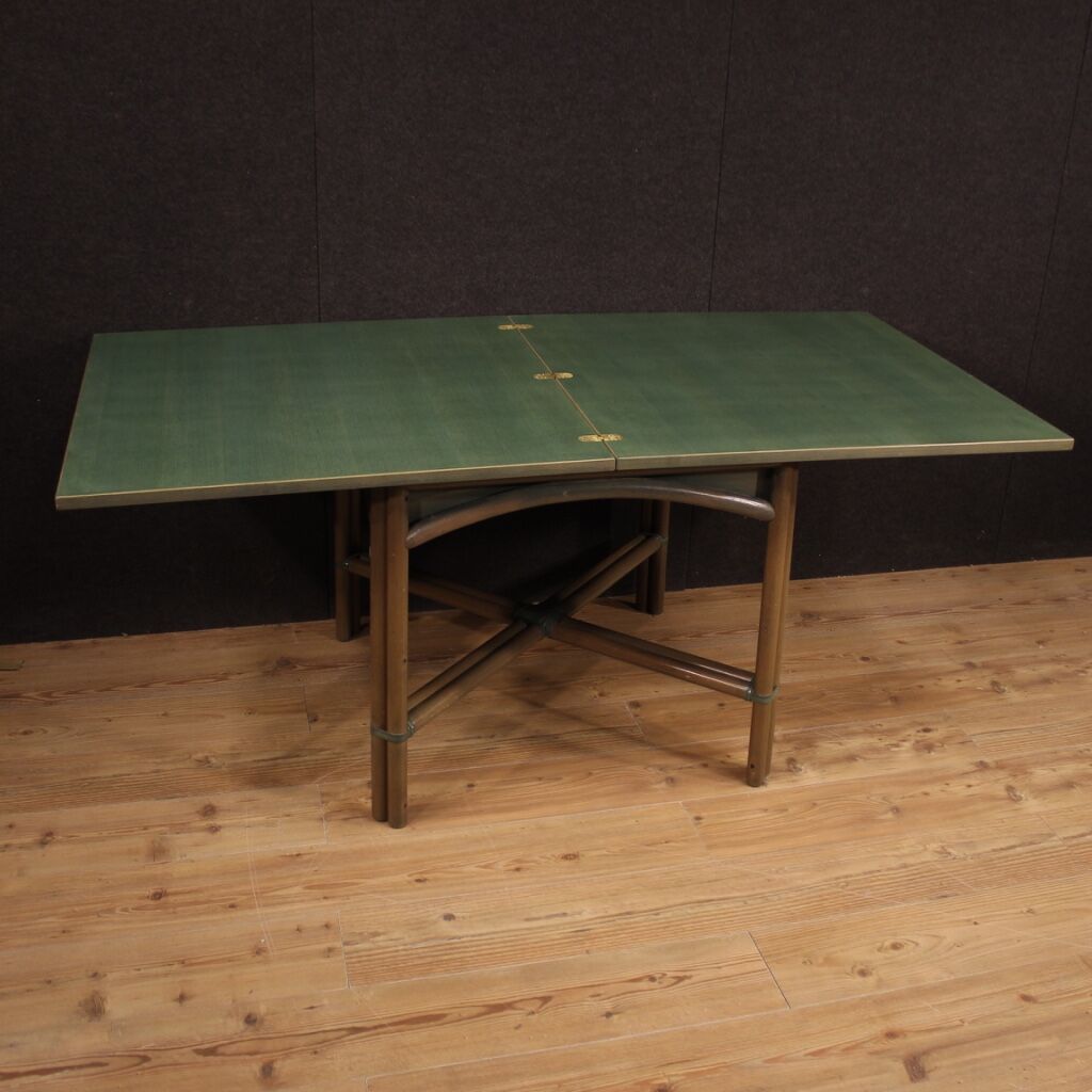 Italian design table in exotic wood from the 80s