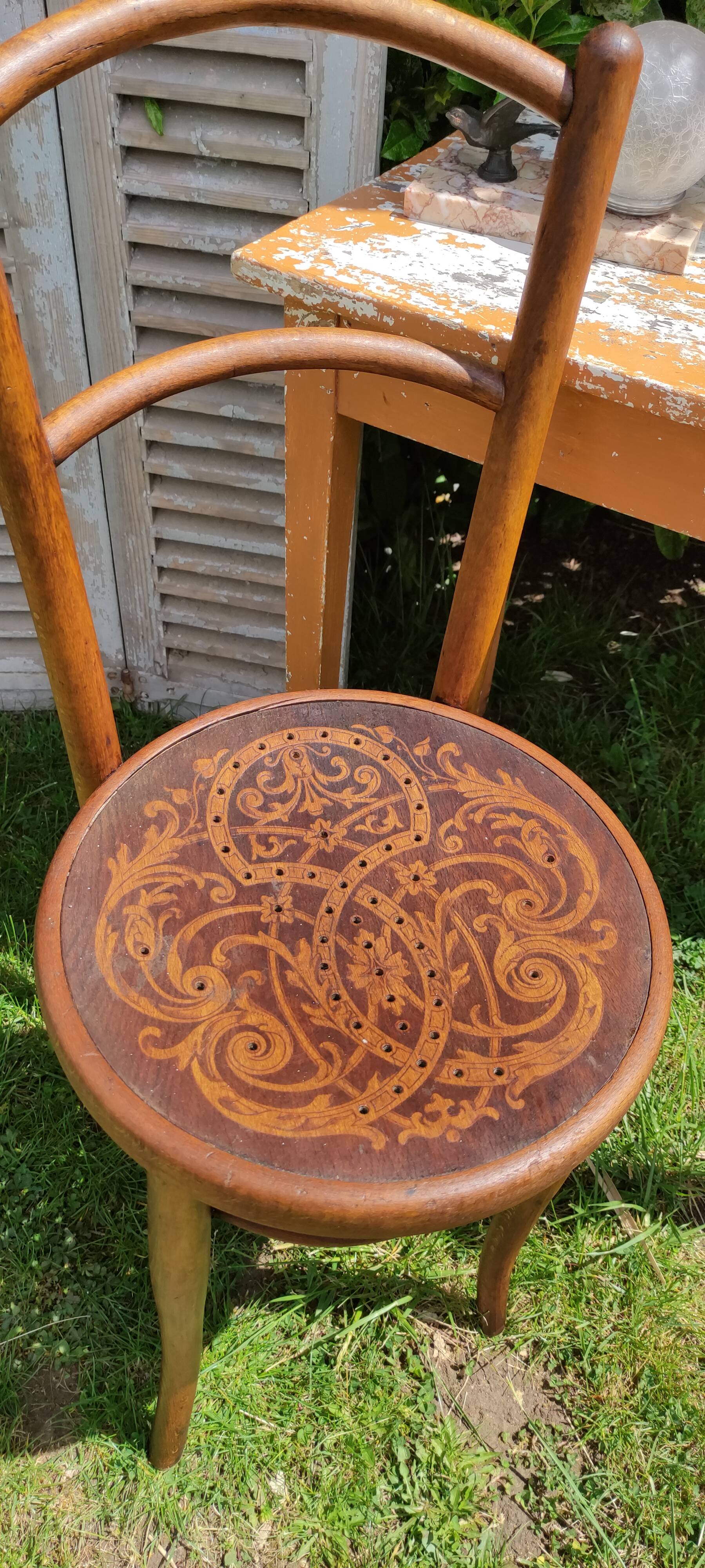 Vintage bistro chair by J-J Kohn