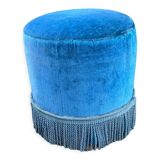 Blue velvet pouf
