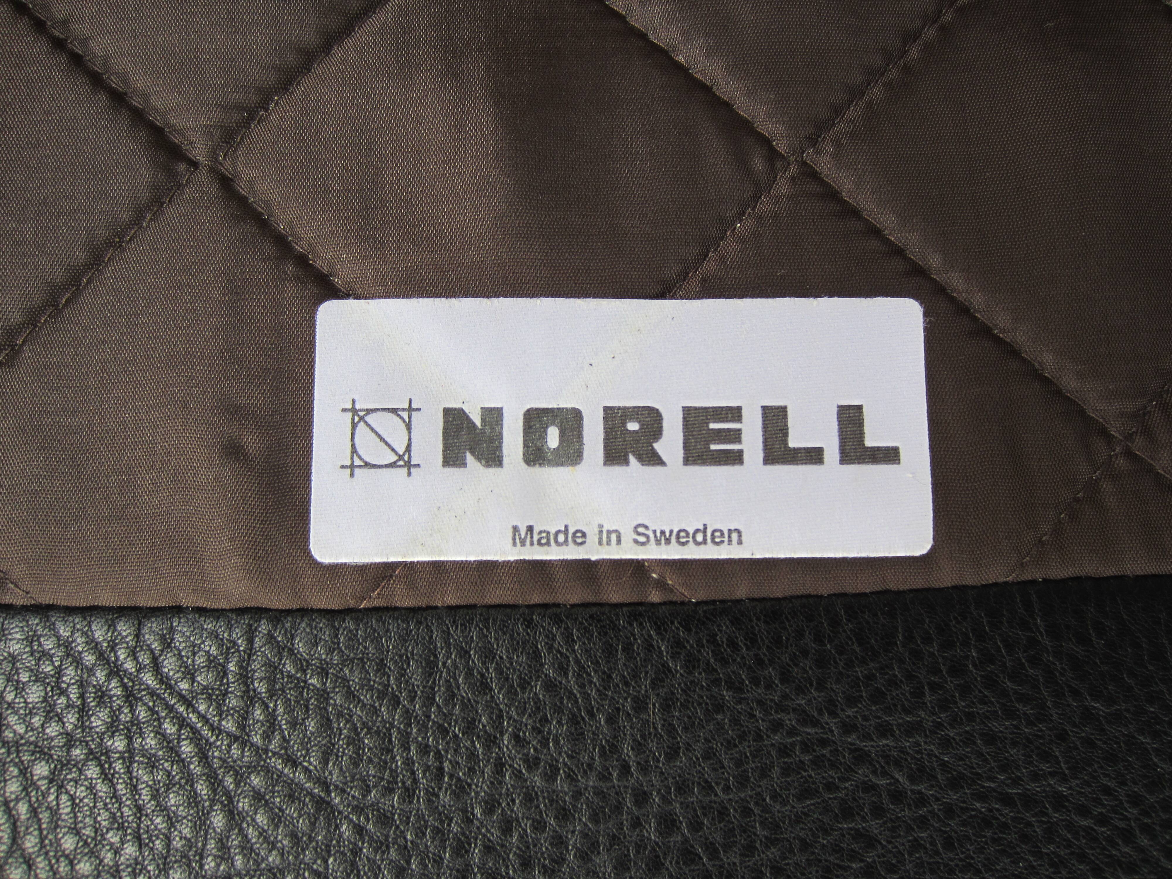 Pilot Scandinavian armchair by Arne Norell in black leather