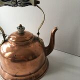 Copper and ceramic teapot