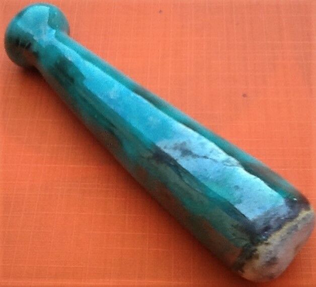 Mortar and pestle 60s glazed ceramics marbled green