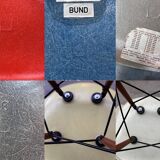 Set of 10 fibreglass & walnut DSW chairs, Charles & Ray Eames, Herman Miller, 60s-70s